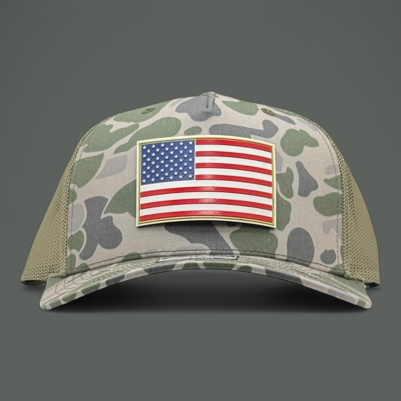 Marsh Duck Camo American Flag Hat
