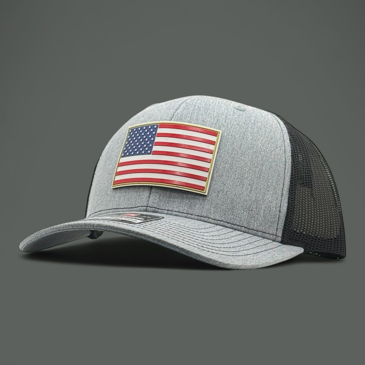 Heather Grey American Flag Hat