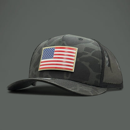 Sable Duck Camo American Flag Hat
