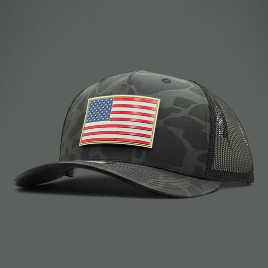 Sable Duck Camo American Flag Hat