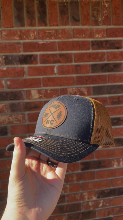 North Carolina Hat (Navy and Caramel)